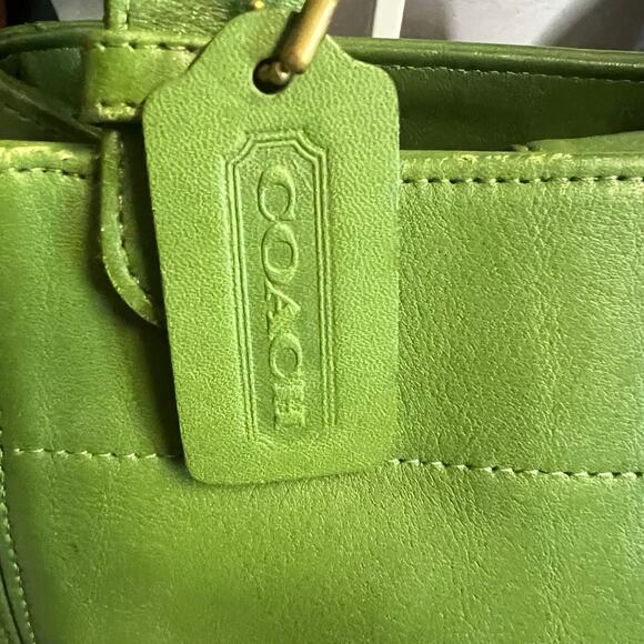 VTG Coach SoHo Buckle Bag 4157 Leaf Green Leather Shoulder Tote USA 1997 - Picture 11 of 16
